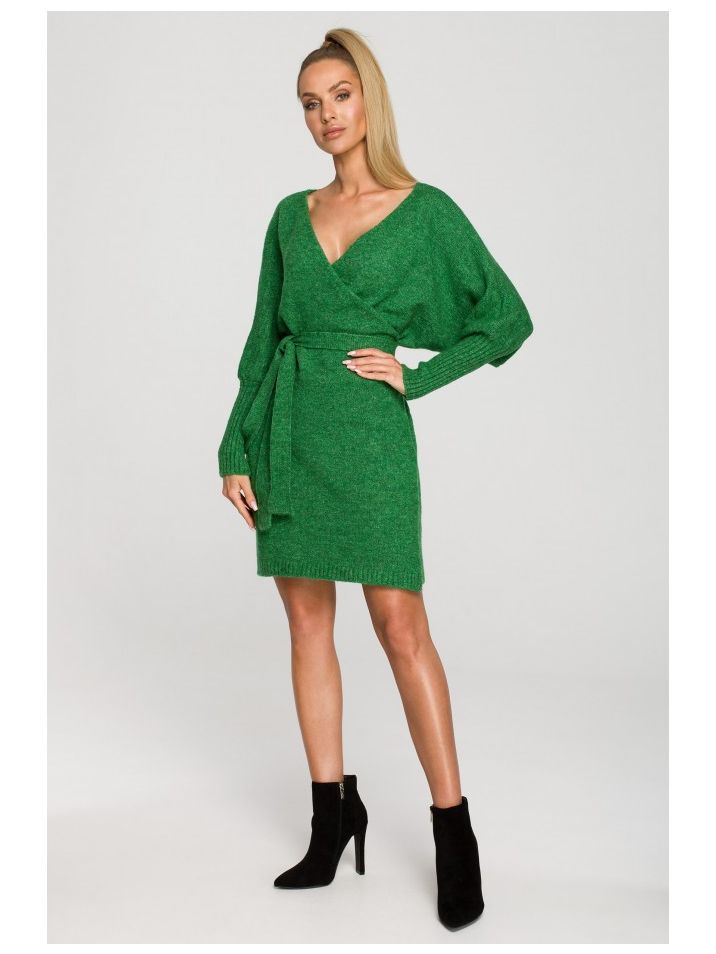 Made of Emotion Dámské svetrové šaty Athizophila M714 zelená