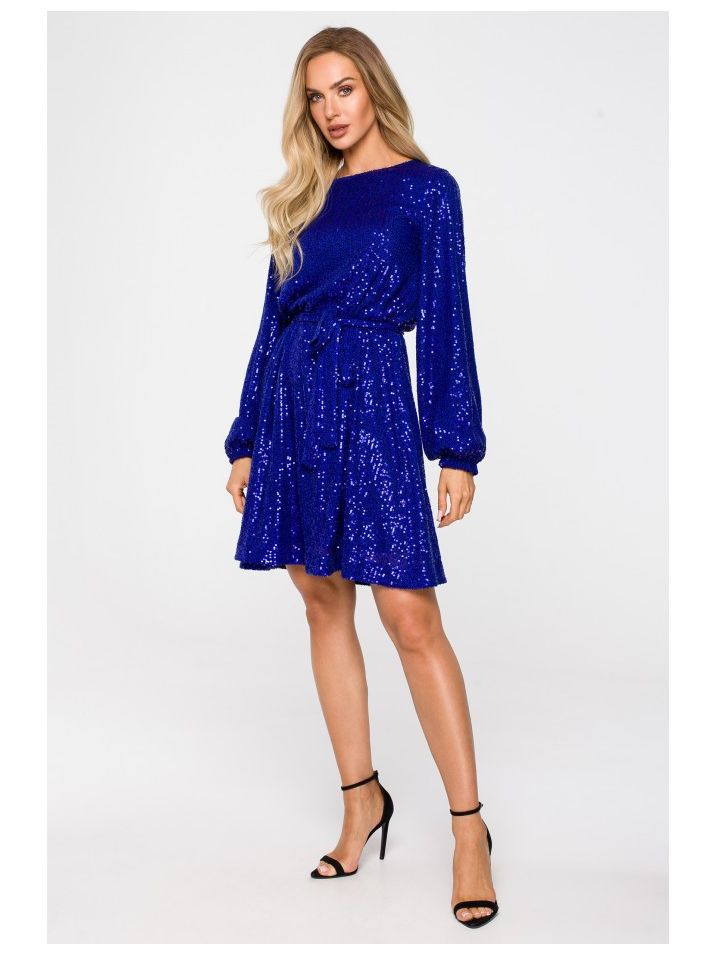 Made of Emotion Dámské mini šaty Riohn M715 královsky modrá