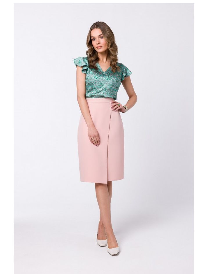 Stylove Dámská midi sukně Enydron S343 pudrová růžová
