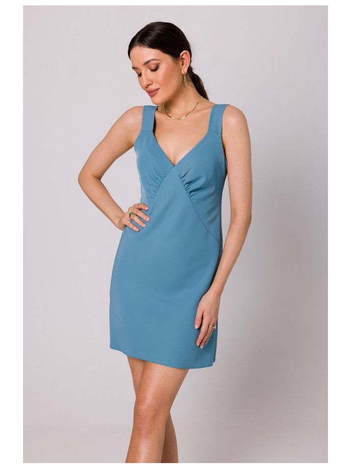 Makover Dámské mini šaty Elaice K159 nebesky modrá
