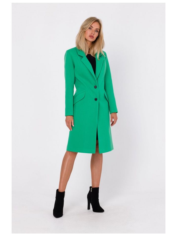 Made of Emotion Dámský kabát crombie coat Maduna M758 světle zelená