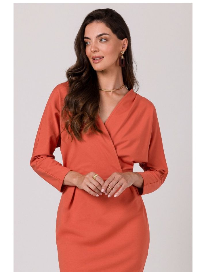 BeWear Dámské volnočasové šaty Carence B271 cihlově červená