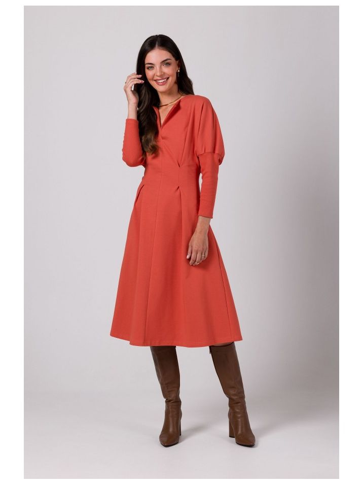 BeWear Dámské volnočasové šaty Nanel B273 cihlově červená