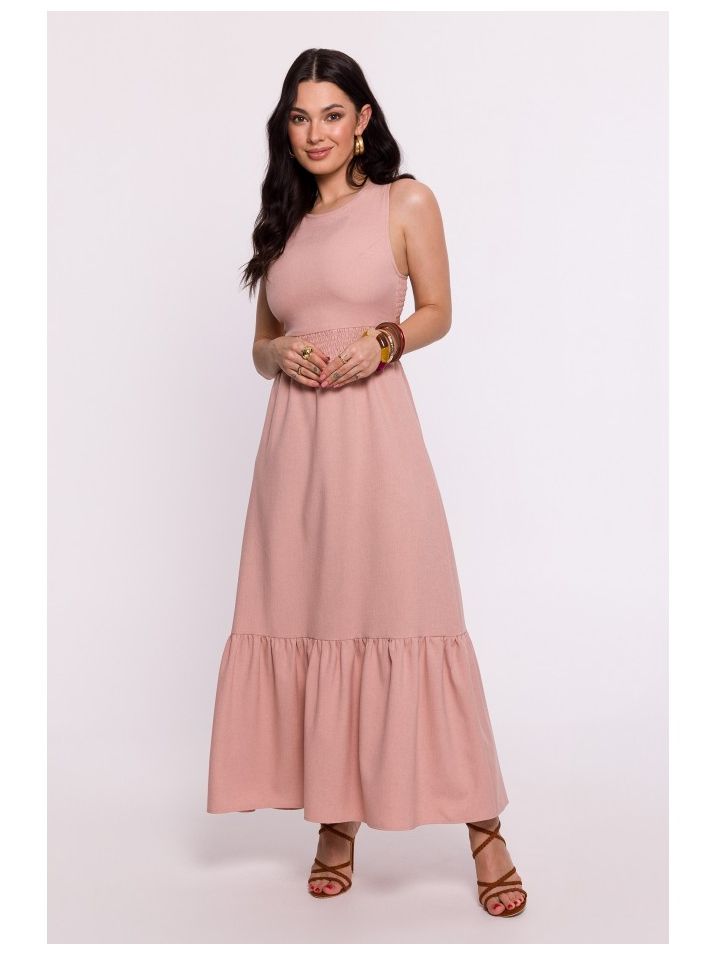 BeWear Dámské maxi šaty Tyeec B281 růžová