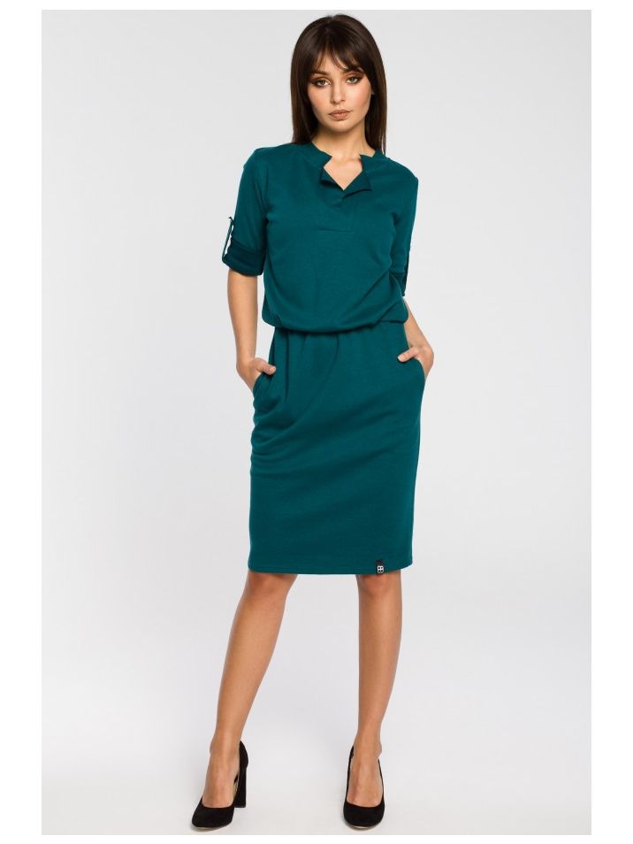 BeWear Dámské mini šaty Yi B056 zelená