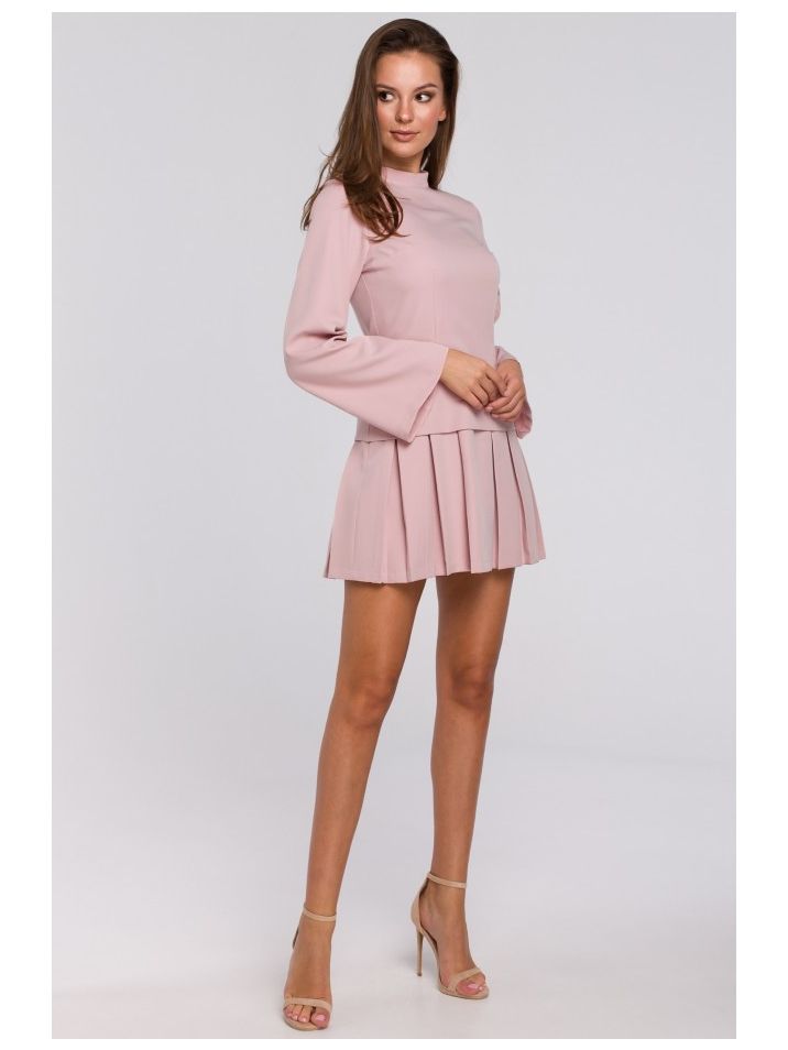 Makover Dámské mini šaty Sebiloena K021 tmavě růžová